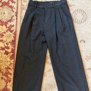 GAP Charcoal 365 High Rise Brushed Twill Pleated Trousers